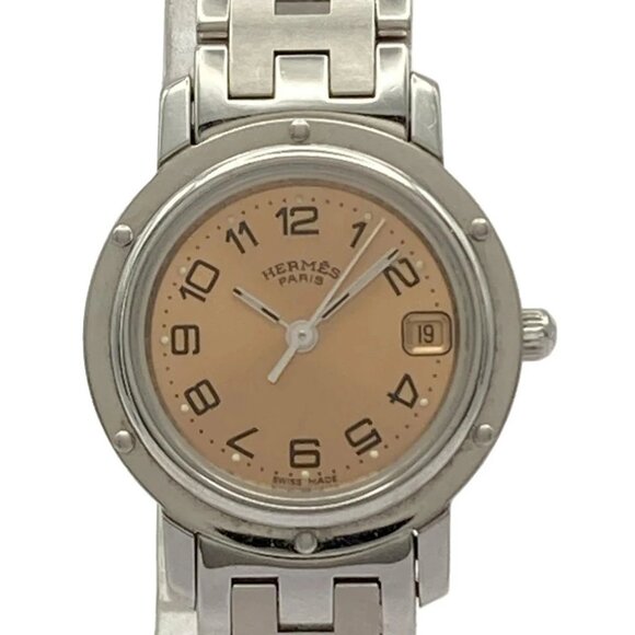 Auth HERMES Clipper CL4.210 1****** Silver Women's Wrist Watch - Picture 1 of 5